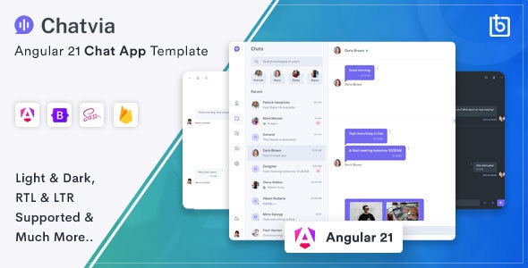 Chatvia - Angular 21 Chat App Template - Admin Templates Site Templates