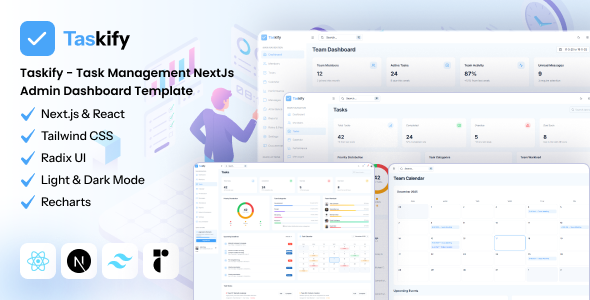 Taskify - Task Management NextJs Admin Dashboard Template - Admin Templates Site Templates