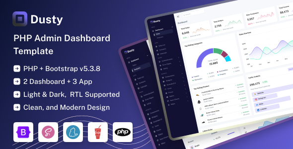 Dusty - PHP Admin & Dashboard Template - Admin Templates Site Templates