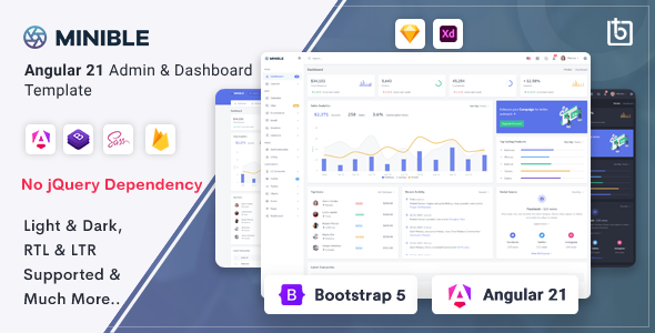 Minible - Angular 21 Admin & Dashboard Template - Admin Templates Site Templates