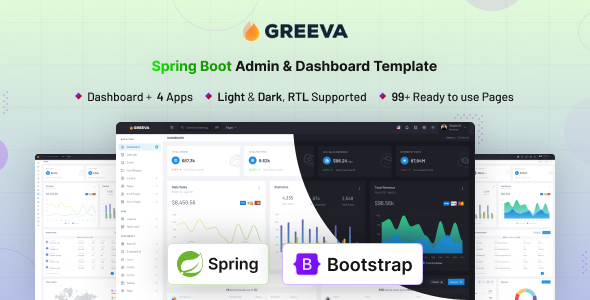 Greeva - Spring Boot Admin & Dashboard Template by coderthemes ...
