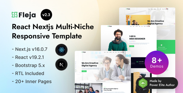 Fleja - React Nextjs 16 Multi-Niche Responsive Template - Corporate Site Templates