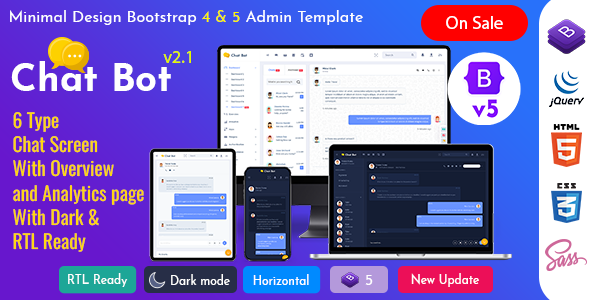 Chatx Bot Responsive Bootstrap Admin Dashboard Template - Admin Templates Site Templates