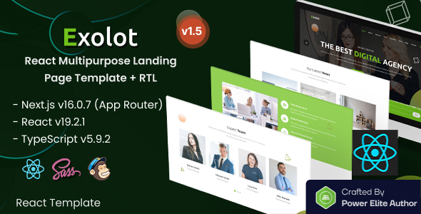 Exolot - React Nextjs 16 Landing Page Template - Business Corporate