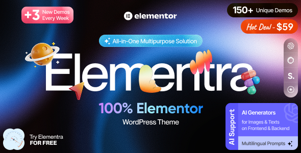 Elementra - 100% Elementor WordPress Theme - Business Corporate