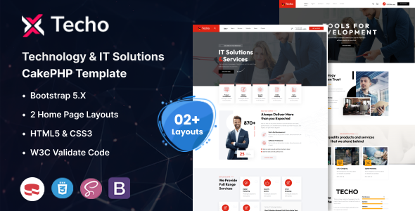 Techo - Technology & IT Solutions CakePHP Template - Software Technology