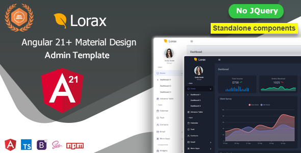 Lorax - Angular 21+ Material Design Admin Template - Admin Templates Site Templates