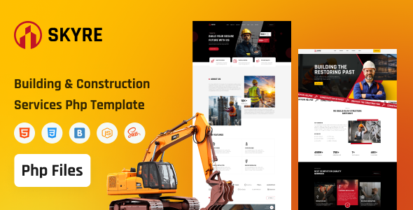 Skyre – Building & Construction Services Php Template - Business Corporate