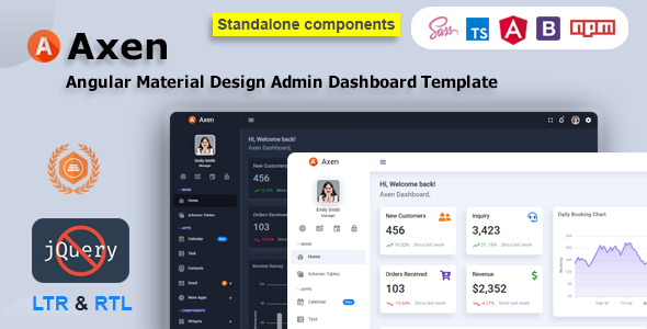 Axen - Angular 21+ Material Design Admin Dashboard Template - Admin Templates Site Templates