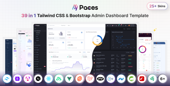 Paces - Admin & Dashboard Template (Tailwind CSS 4 & Bootstrap 5) - Admin Templates Site Templates