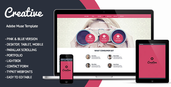 Creative - One Page Muse Theme - Creative Muse Templates