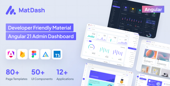 MatDash Material Angular Admin Template - Admin Templates Site Templates