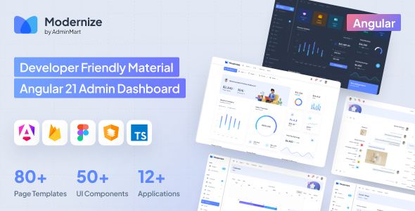 Modernize Angular 21 Admin Dashboard - Admin Templates Site Templates
