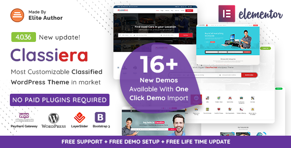 Classiera – Classified Ads WordPress Theme - Directory & Listings Corporate