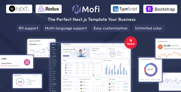 Mofi – React Nextjs Admin & Dashboard Template - Admin Templates Site Templates