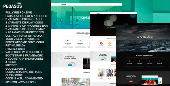 Pegasus Parallax One-Page HTML5 - Business Corporate