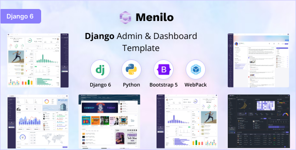 Menilo - Django 6 Admin Dashboard Template - Admin Templates Site Templates