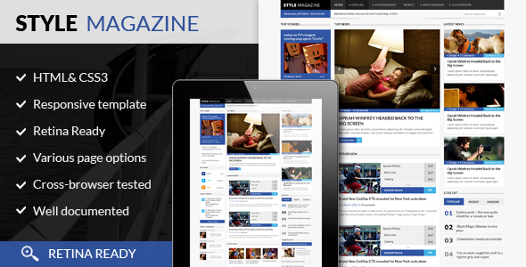 Style Magazine- Responsive HTML5 Website Template - Corporate Site Templates