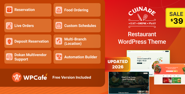 Cuinare - Multivendor Restaurant WordPress Theme - WooCommerce eCommerce