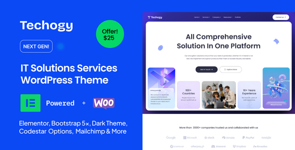 Techogy - IT Service And Technology WordPress Theme - Technology WordPress