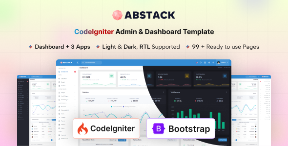 Abstack - CodeIgniter Admin & Dashboard Template - Admin Templates Site Templates