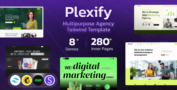 Plexify - Creative Agency Tailwind CSS Template - Corporate Site Templates