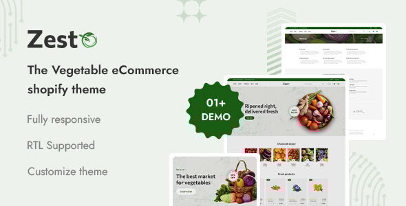 Zesto- Vegetable, Supermarket & Organic Food eCommerce Shopify 2.0 Theme - Shopping Shopify