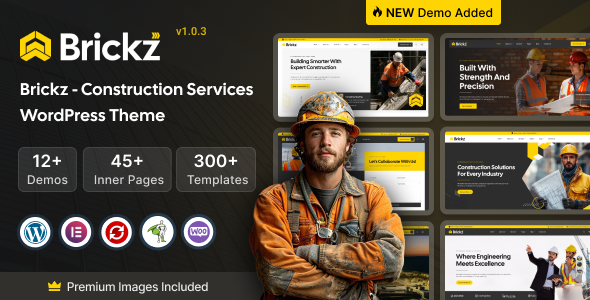 Brickz – Construction WordPress Theme - Business Corporate