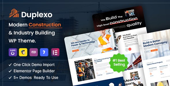 Duplexo – Construction Renovation WordPress Theme + RTL - Business Corporate