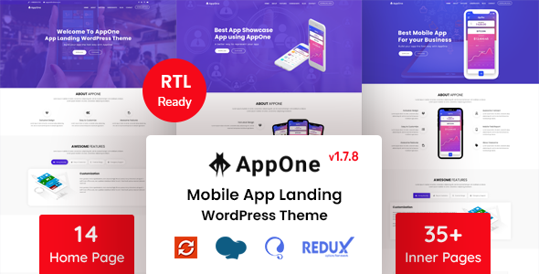 AppOne - App Landing WordPress Theme - Technology WordPress
