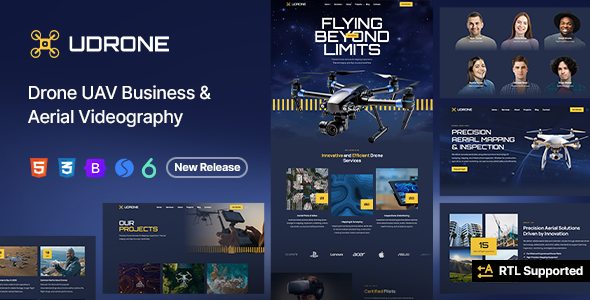 Udrone - Drone UAV Business & Aerial Videography HTML Template