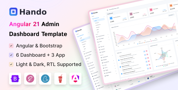 Hando - Angular Admin Dashboard Template - Admin Templates Site Templates