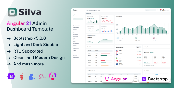 Silva - Angular 21 Admin Dashboard Template - Admin Templates Site Templates