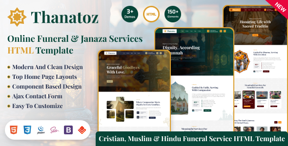 Thanatoz - Funeral, Burial & Janaza Services HTML Template