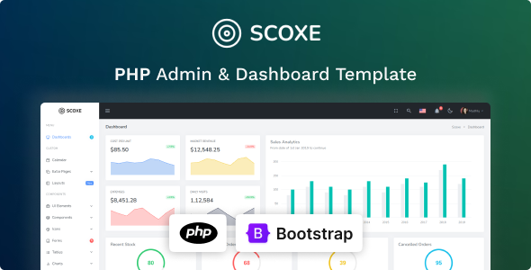 Scoxe - PHP Admin & Dashboard Template - Admin Templates Site Templates