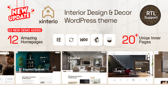 Xinterio - Interior Design WordPress Theme + RTL - Portfolio Creative