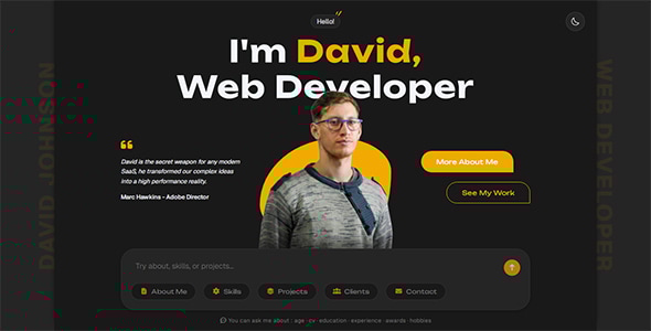 ChatFolio - Interactive AI Style Personal Portfolio HTML Template
