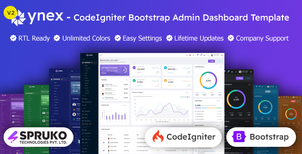Ynex - Bootstrap Codeigniter Admin Panel Dashboard Template - Admin Templates Site Templates