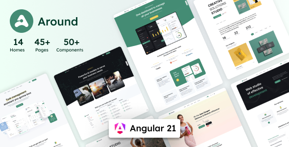 Around - Angular 21 Multipurpose Template + UI Kit - Technology Site Templates