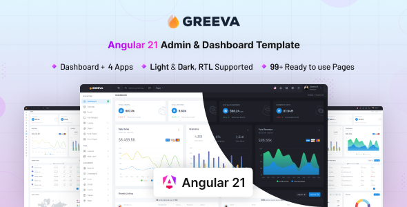 Greeva - Angular 21 Admin & Dashboard Template - Admin Templates Site Templates