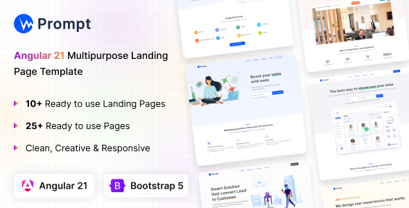 Prompt - Modern & Multipurpose Angular 21 Template - Technology Site Templates