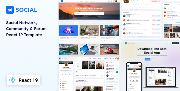 Social - Social Network, Community & Forum React 19 Template - Miscellaneous Site Templates