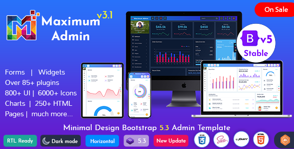Maximum - Responsive Bootstrap 5 Admin Dashboard UI and WebApp Template - Admin Templates Site Templates