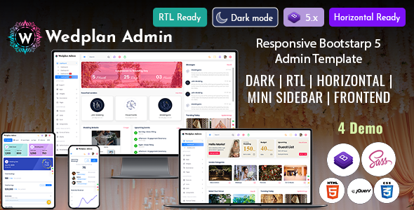 Wedplan - Bootstrap Admin Dashboard Template - Admin Templates Site Templates