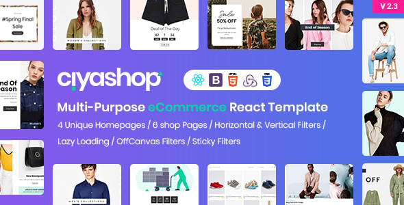 CiyaShop - Multi-Purpose eCommerce React Template - Retail Site Templates