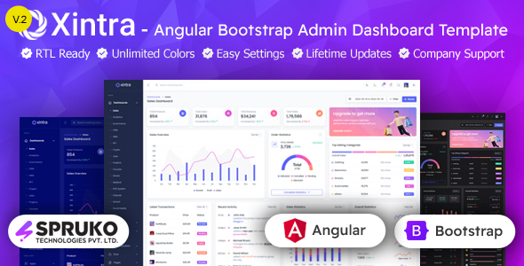 Xintra - Angular Admin Dashboard Ngbootstrap Template - Admin Templates Site Templates