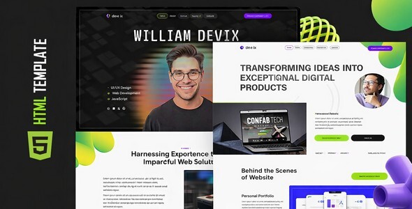 Devix – HTML Developer Portfolio Template - Portfolio Creative