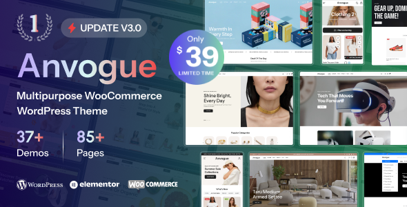 Preview of Anvogue - Advanced Multipurpose WooCommerce Theme