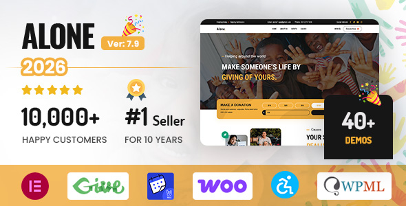Alone – Charity Multipurpose Non-profit WordPress Theme - Charity Nonprofit