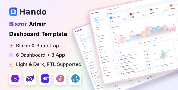 Hando - Blazor Server Admin & Dashboard Template - Admin Templates Site Templates